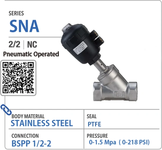Senya Pneumatic High-Quality China Supplier Water Electromagnetic 2/2 Ways Angle Valve Series